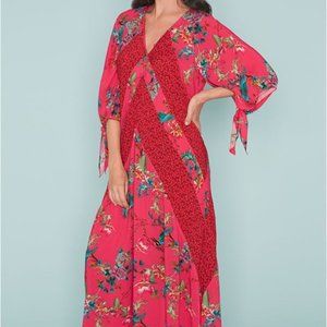 JOHNNY WAS MALAKYE PANELED MAXI COVERUP Large